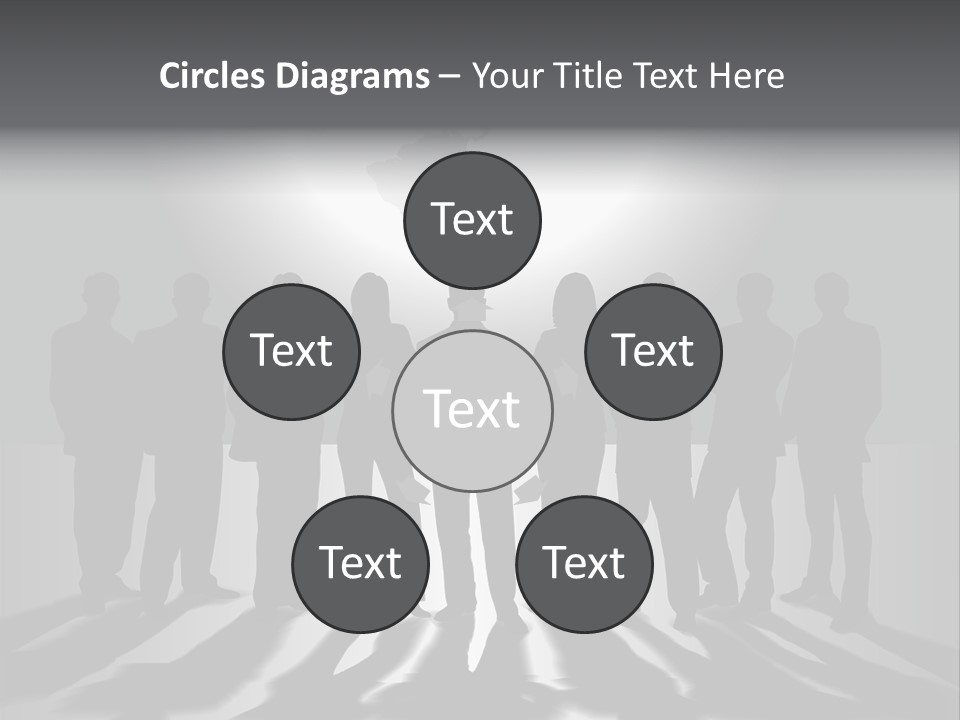 A Group Of People Standing In Front Of A Globe PowerPoint Template