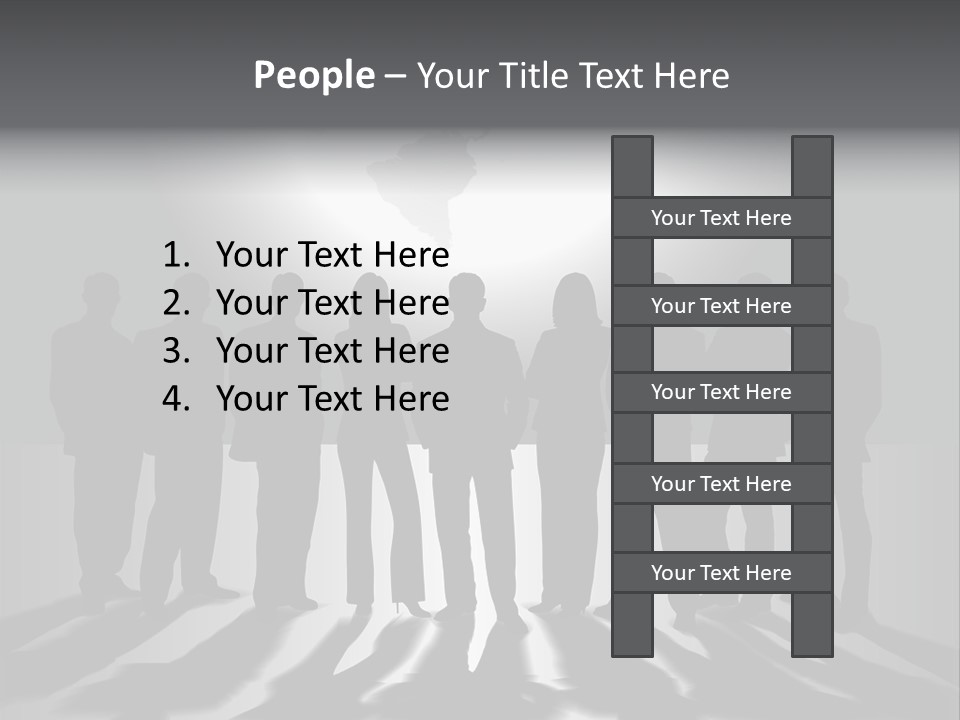 A Group Of People Standing In Front Of A Globe PowerPoint Template