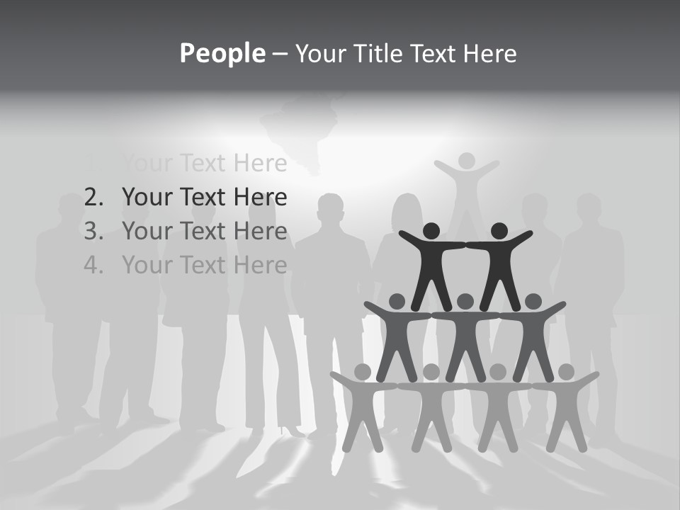 A Group Of People Standing In Front Of A Globe PowerPoint Template