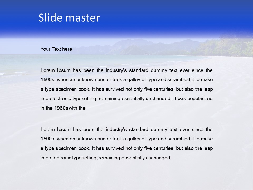 A Sandy Beach With Mountains In The Background PowerPoint Template