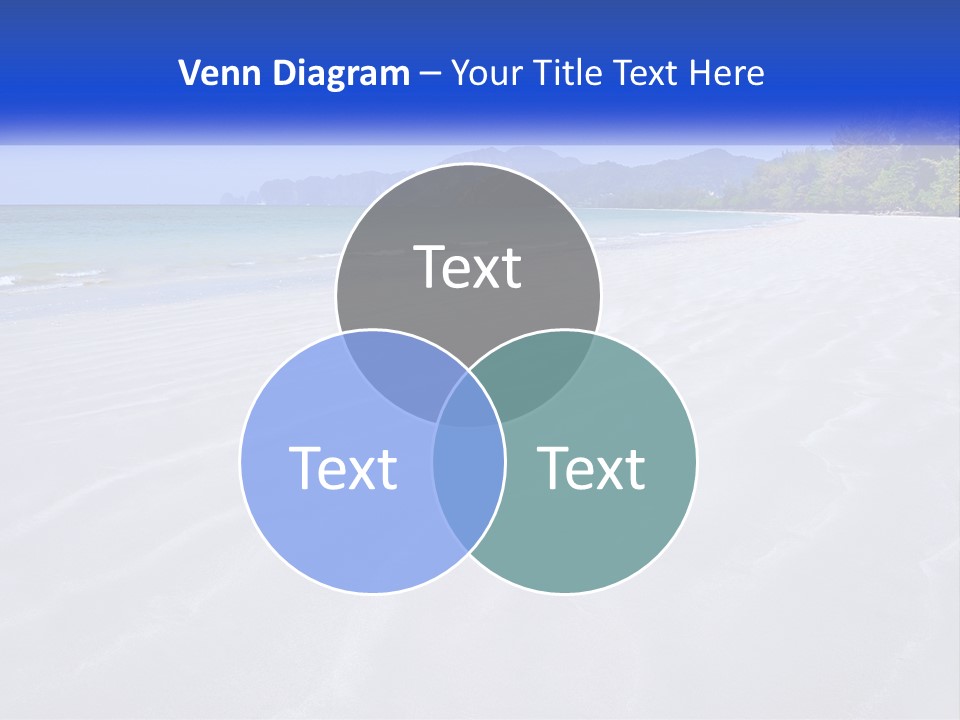 A Sandy Beach With Mountains In The Background PowerPoint Template