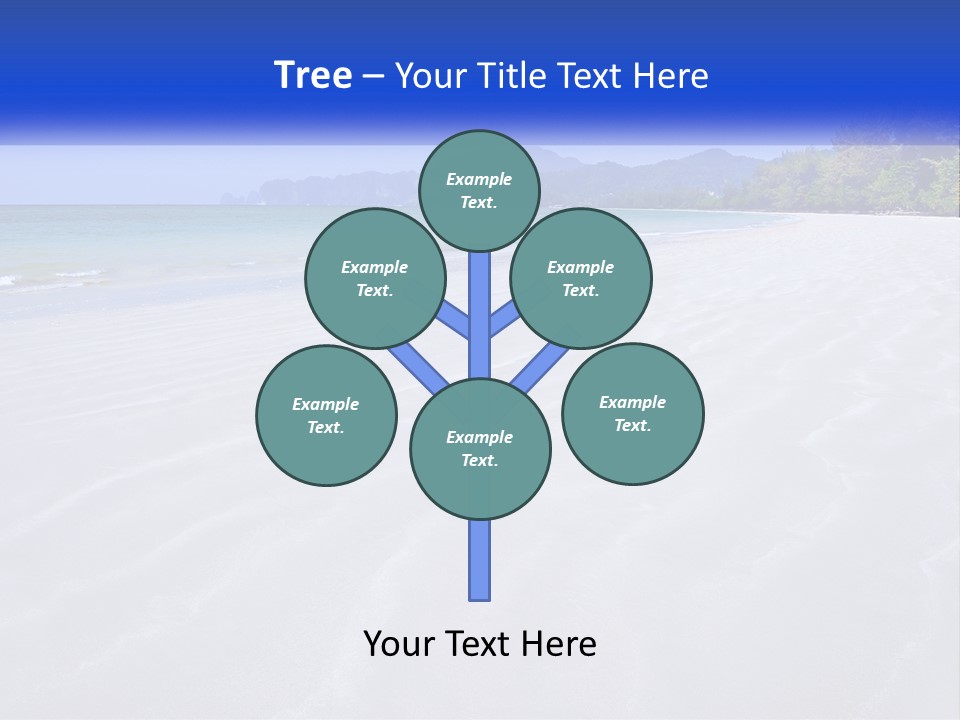 A Sandy Beach With Mountains In The Background PowerPoint Template