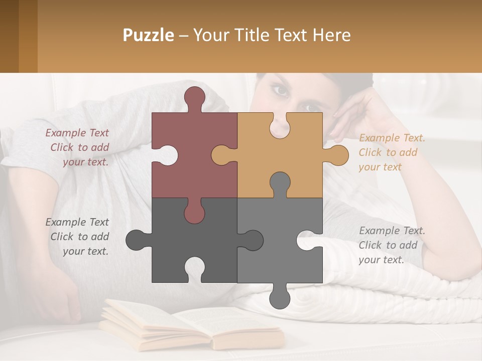 A Woman Laying On A Couch With A White Blanket PowerPoint Template