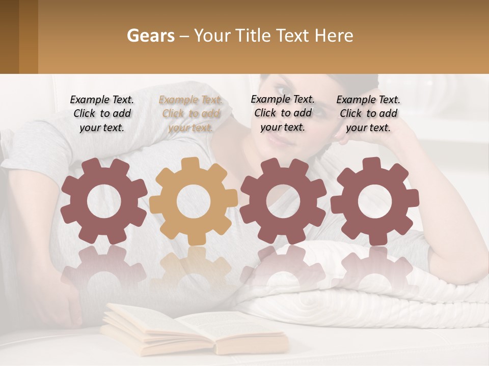 A Woman Laying On A Couch With A White Blanket PowerPoint Template