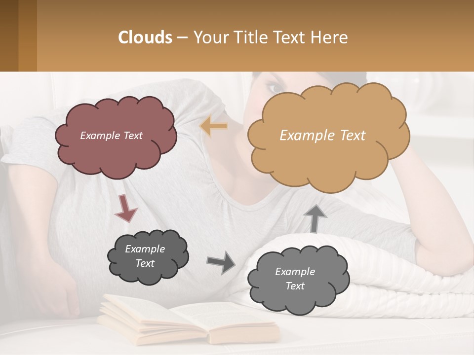 A Woman Laying On A Couch With A White Blanket PowerPoint Template
