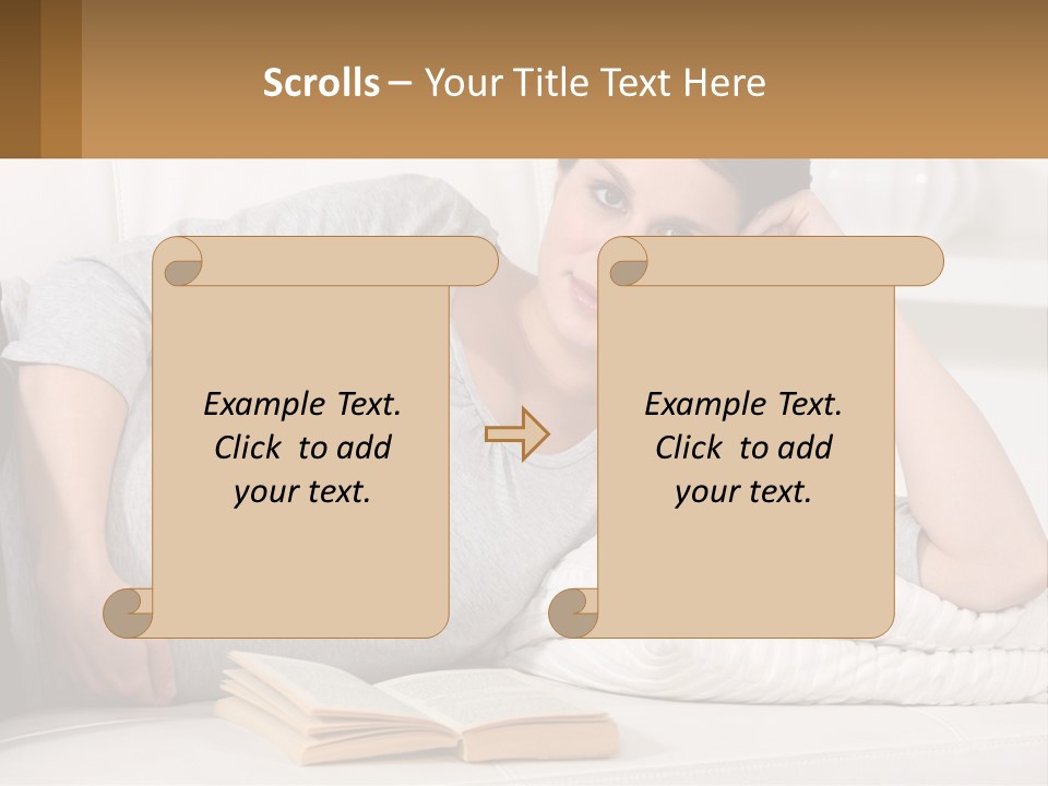 A Woman Laying On A Couch With A White Blanket PowerPoint Template