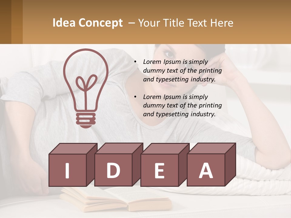 A Woman Laying On A Couch With A White Blanket PowerPoint Template