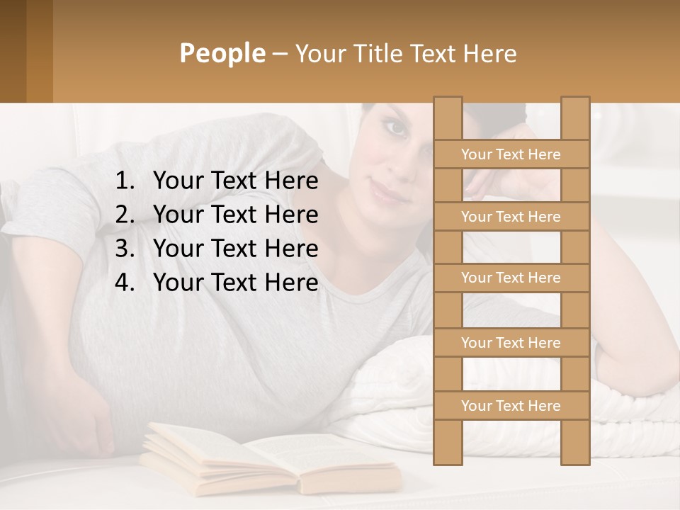 A Woman Laying On A Couch With A White Blanket PowerPoint Template