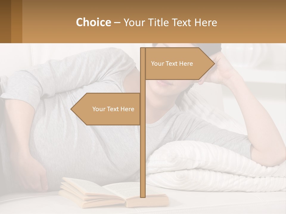 A Woman Laying On A Couch With A White Blanket PowerPoint Template