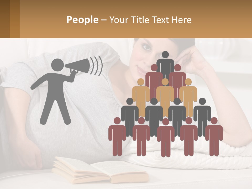 A Woman Laying On A Couch With A White Blanket PowerPoint Template