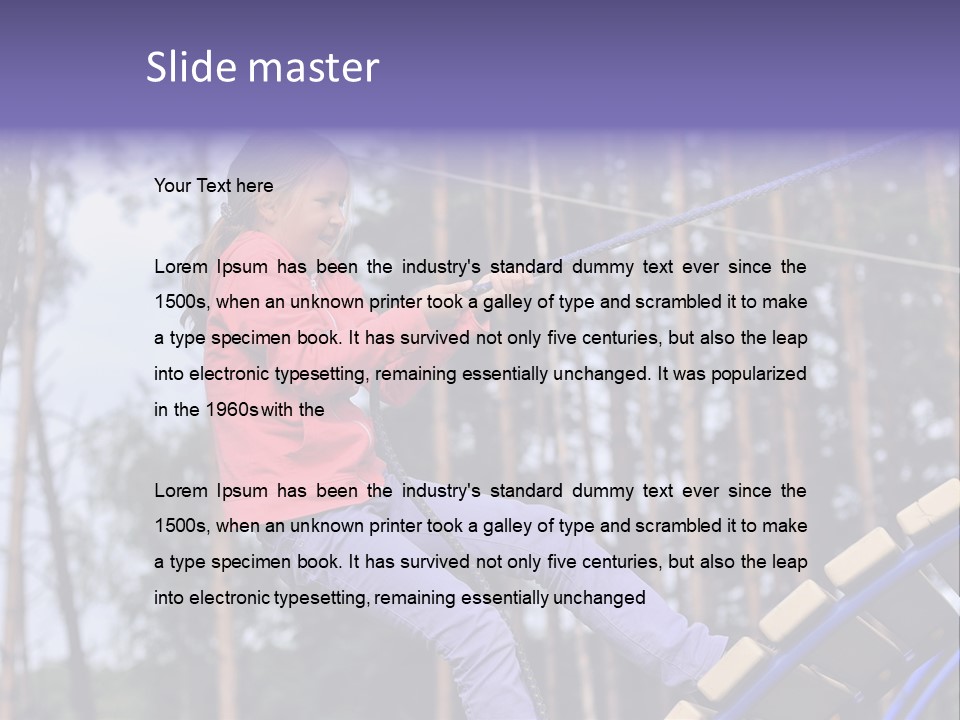 A Little Girl On A Rope In A Park PowerPoint Template