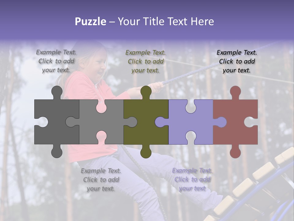 A Little Girl On A Rope In A Park PowerPoint Template