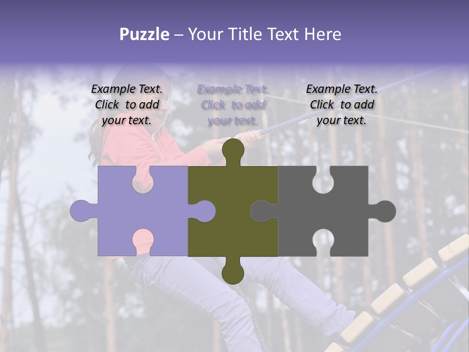A Little Girl On A Rope In A Park PowerPoint Template