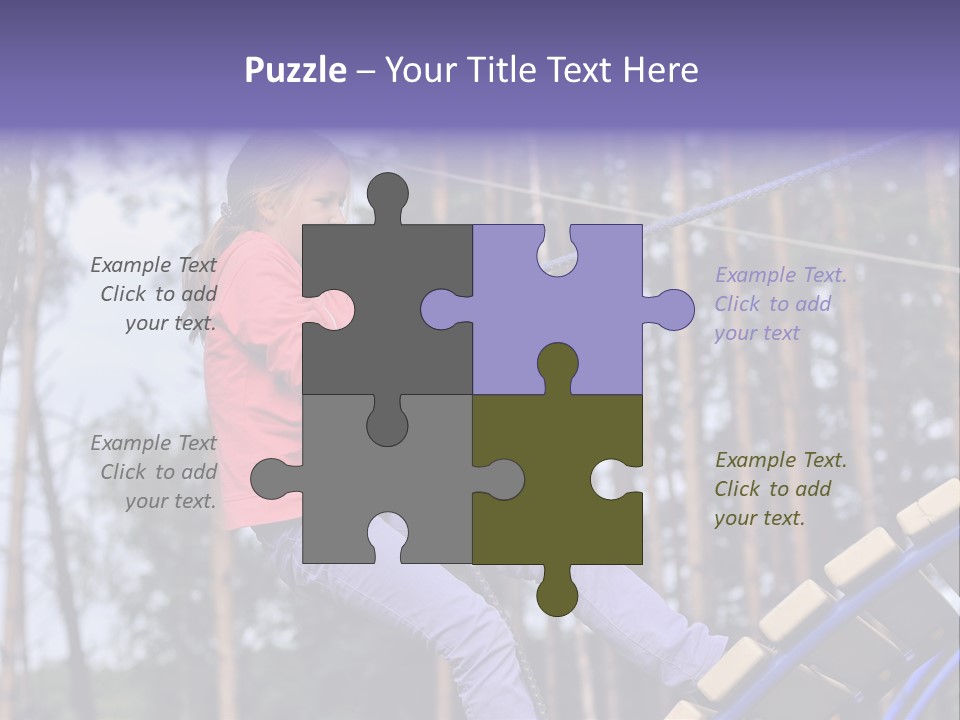 A Little Girl On A Rope In A Park PowerPoint Template