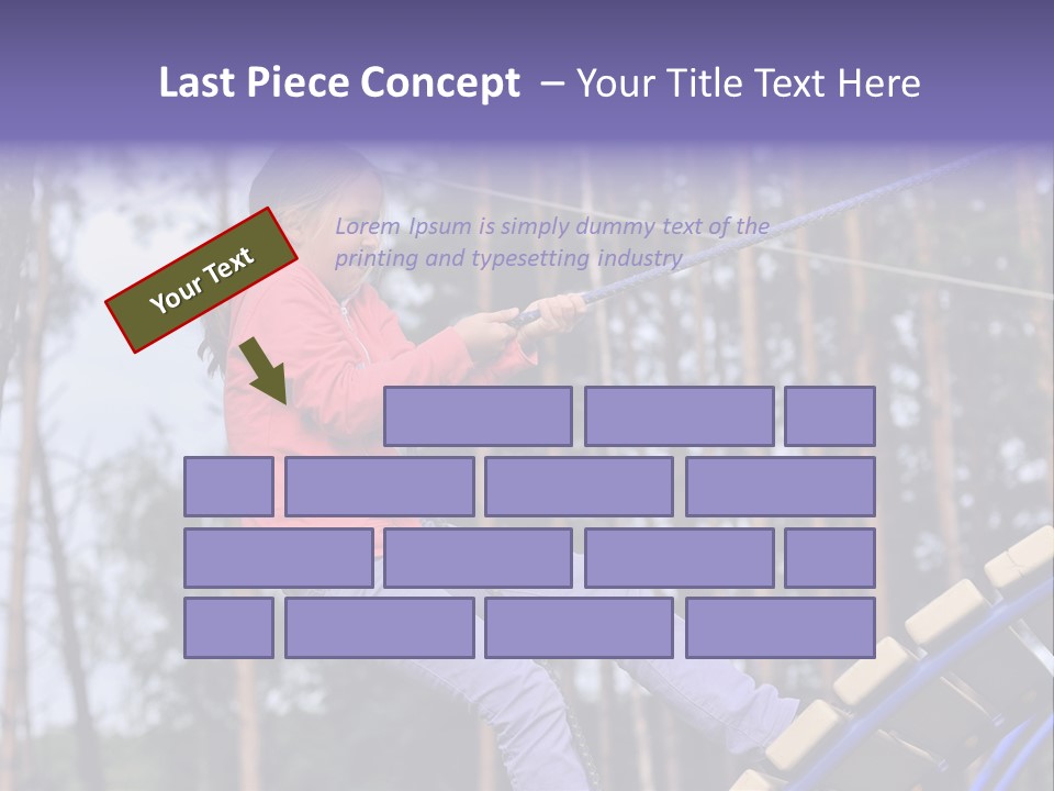 A Little Girl On A Rope In A Park PowerPoint Template