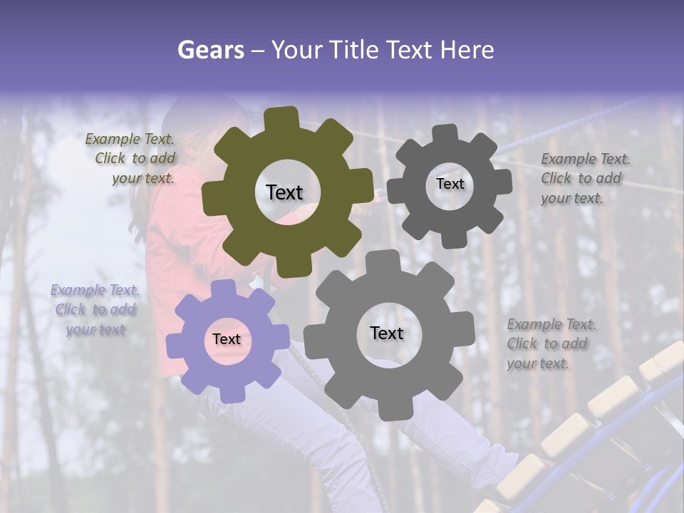 A Little Girl On A Rope In A Park PowerPoint Template