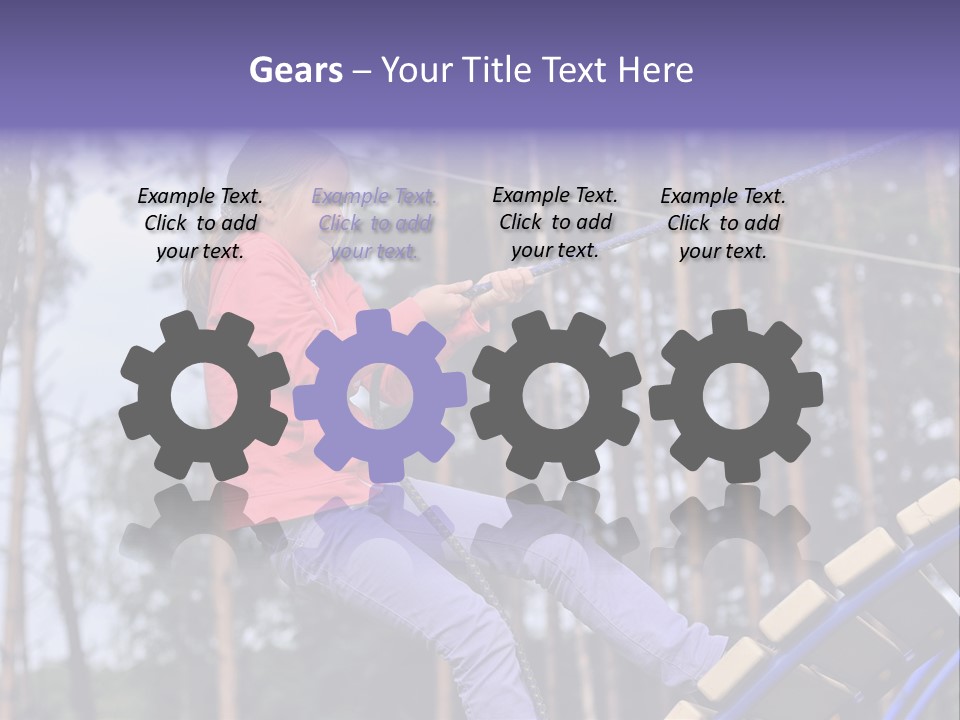 A Little Girl On A Rope In A Park PowerPoint Template