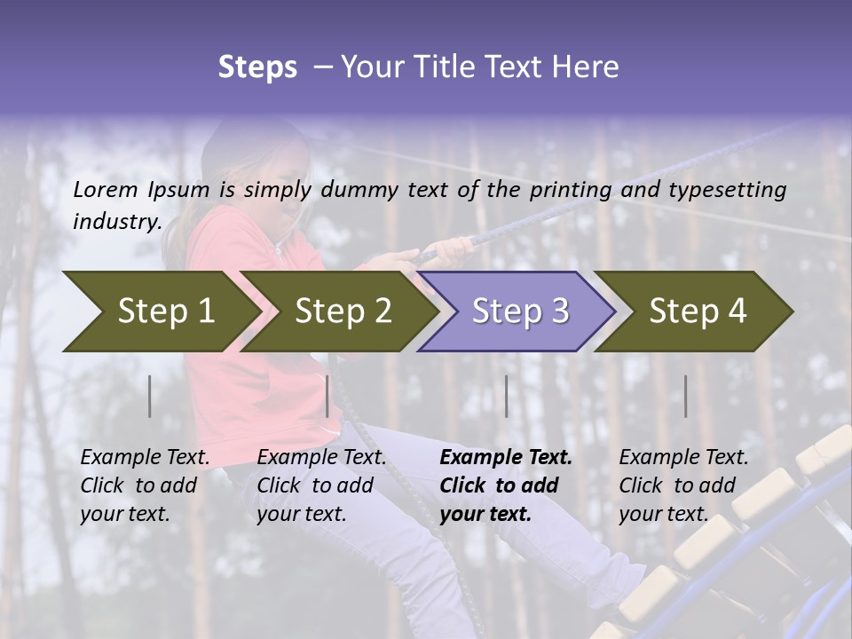 A Little Girl On A Rope In A Park PowerPoint Template