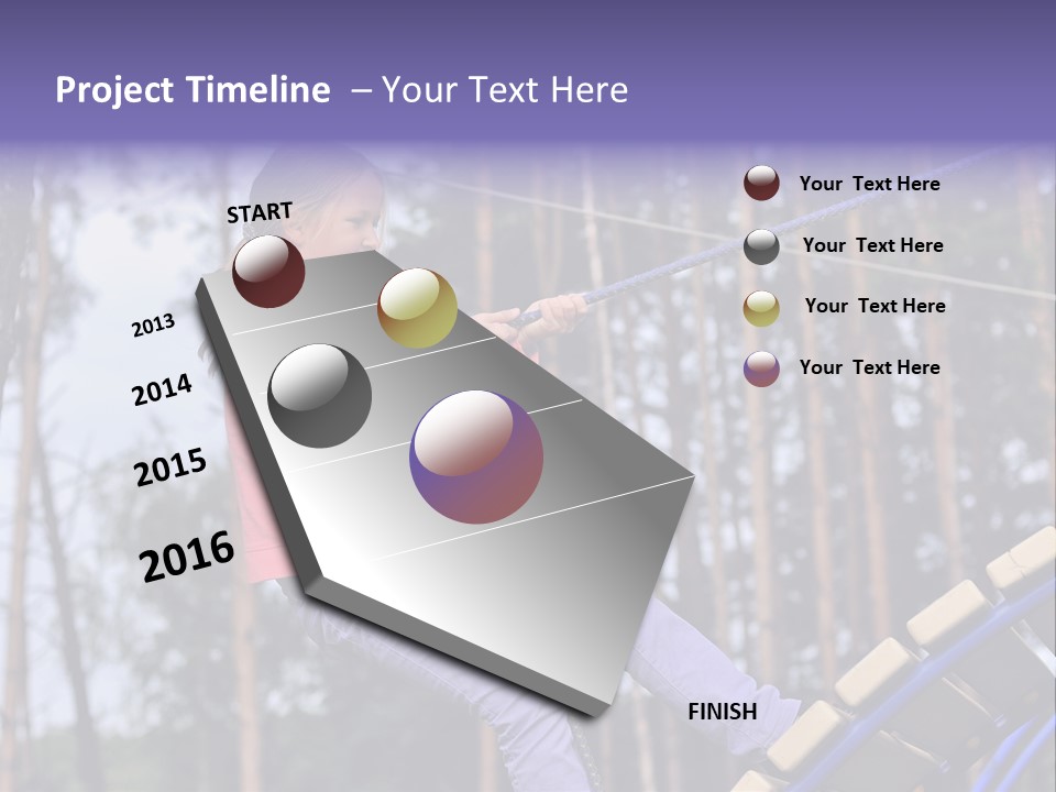 A Little Girl On A Rope In A Park PowerPoint Template