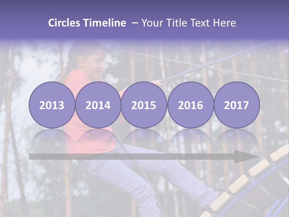 A Little Girl On A Rope In A Park PowerPoint Template