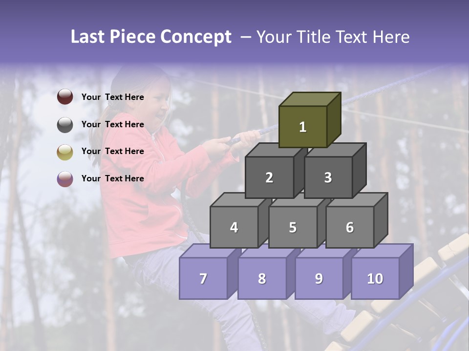 A Little Girl On A Rope In A Park PowerPoint Template