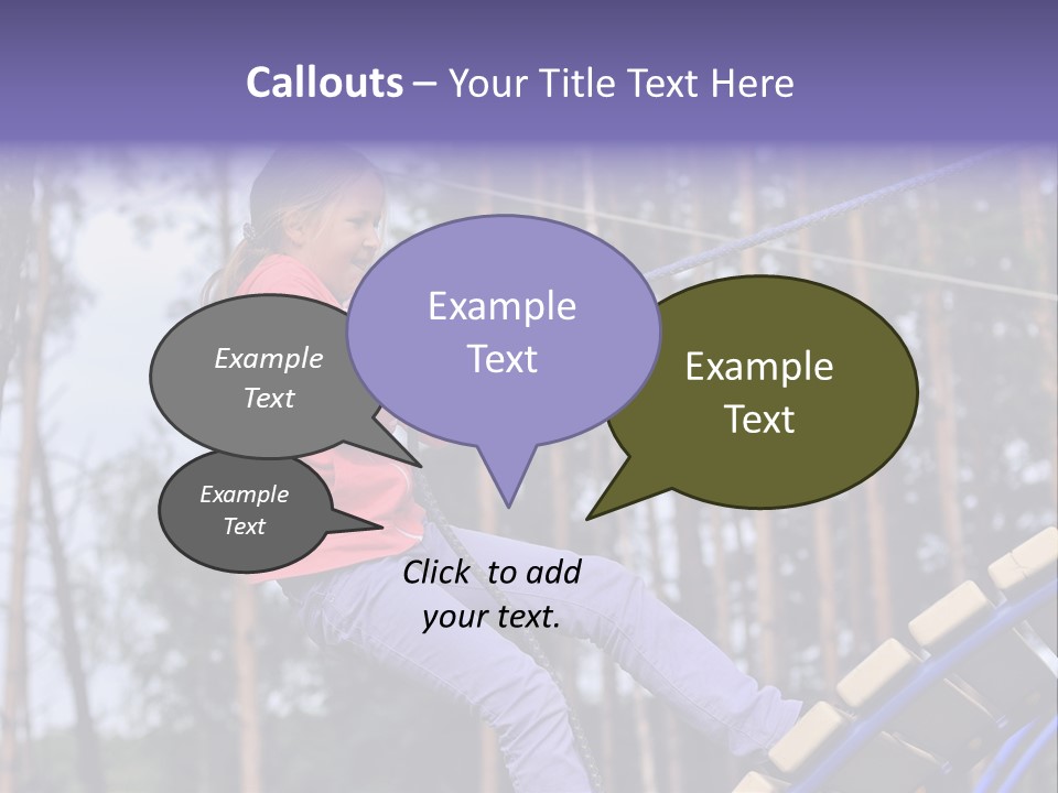 A Little Girl On A Rope In A Park PowerPoint Template