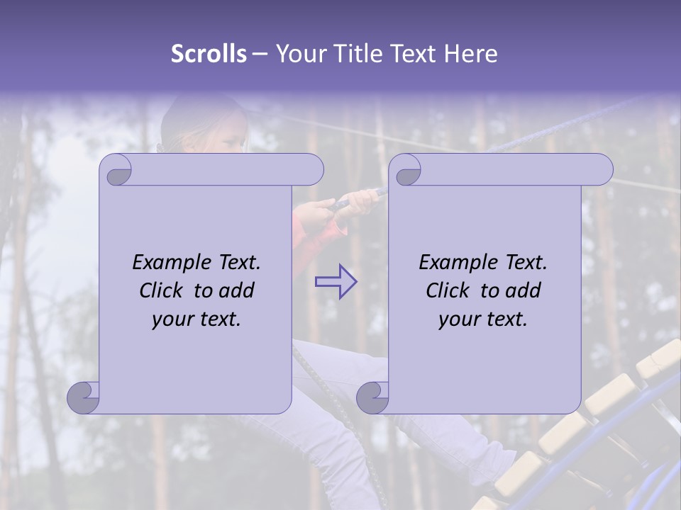A Little Girl On A Rope In A Park PowerPoint Template