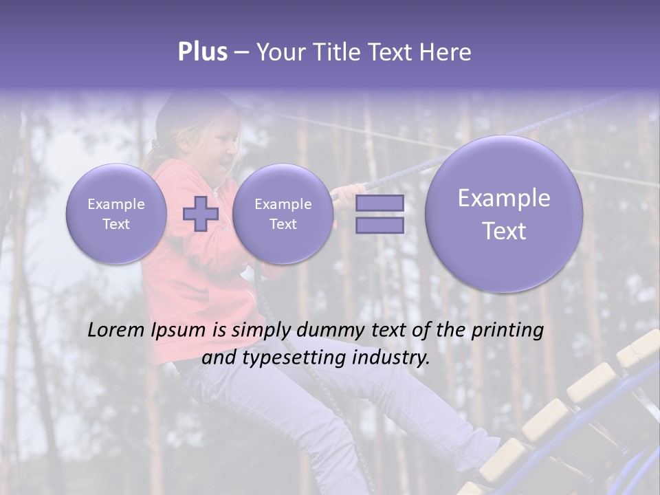 A Little Girl On A Rope In A Park PowerPoint Template