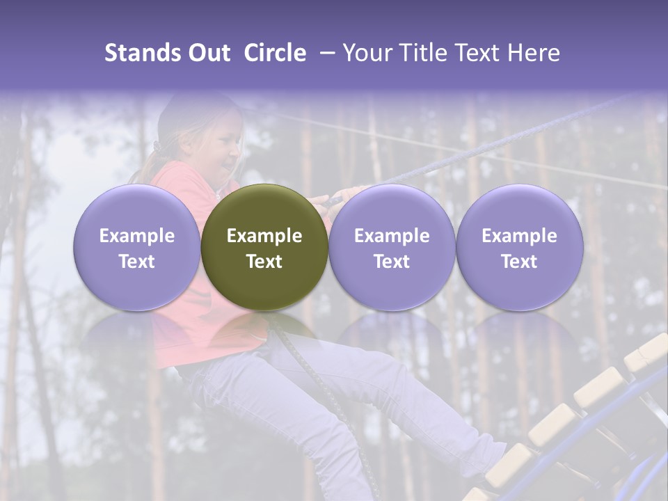 A Little Girl On A Rope In A Park PowerPoint Template