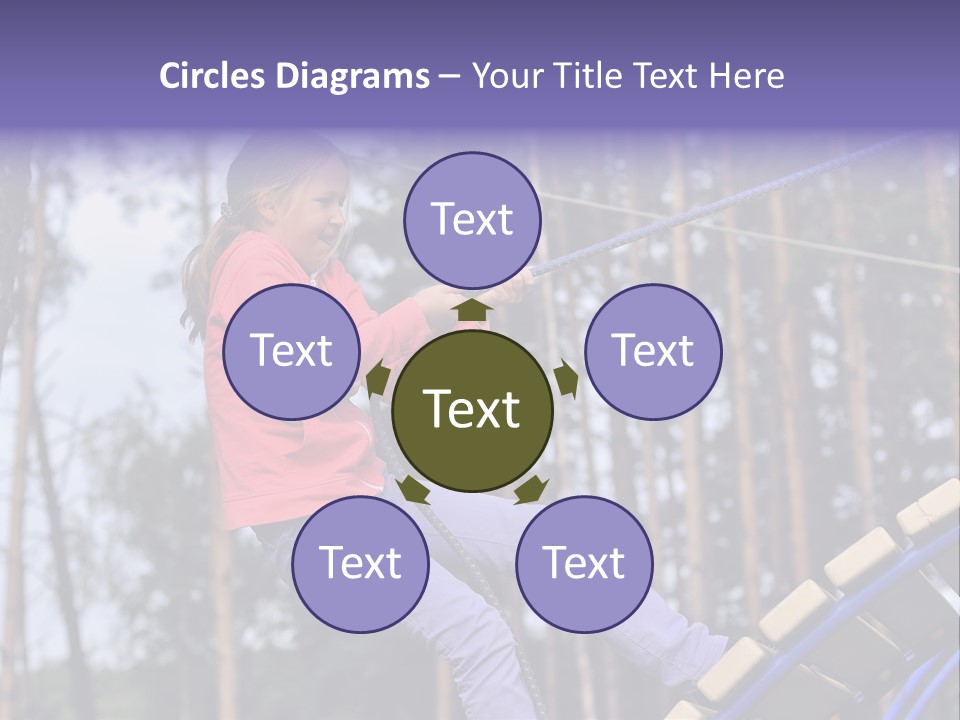 A Little Girl On A Rope In A Park PowerPoint Template
