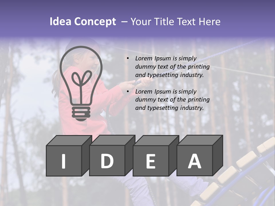 A Little Girl On A Rope In A Park PowerPoint Template