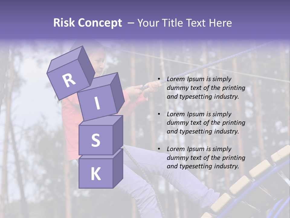 A Little Girl On A Rope In A Park PowerPoint Template