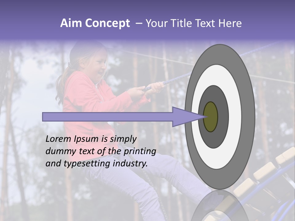A Little Girl On A Rope In A Park PowerPoint Template