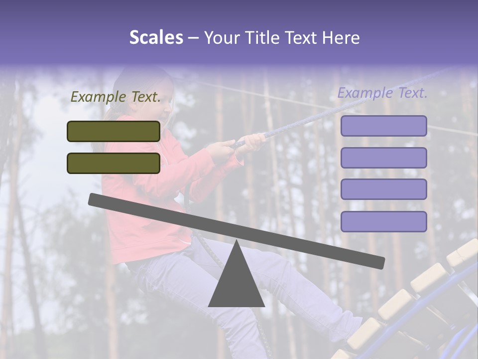 A Little Girl On A Rope In A Park PowerPoint Template