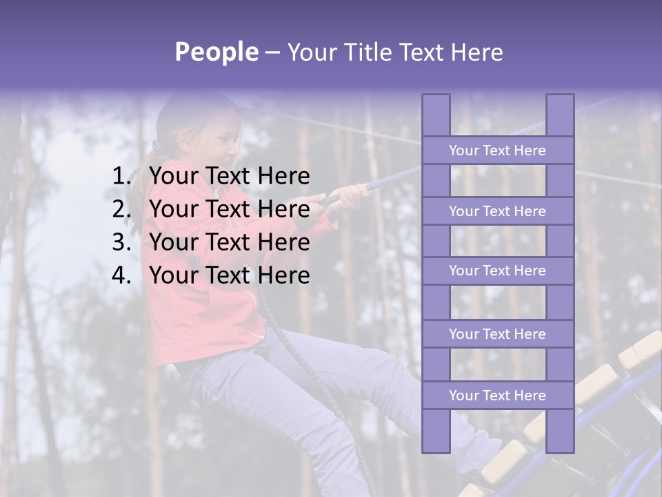 A Little Girl On A Rope In A Park PowerPoint Template