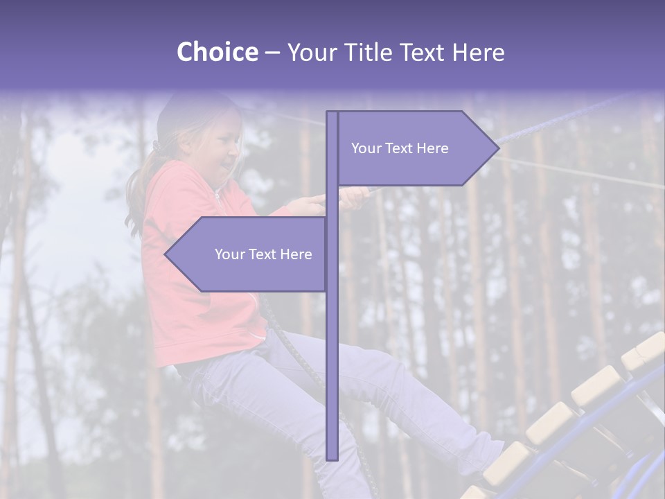 A Little Girl On A Rope In A Park PowerPoint Template