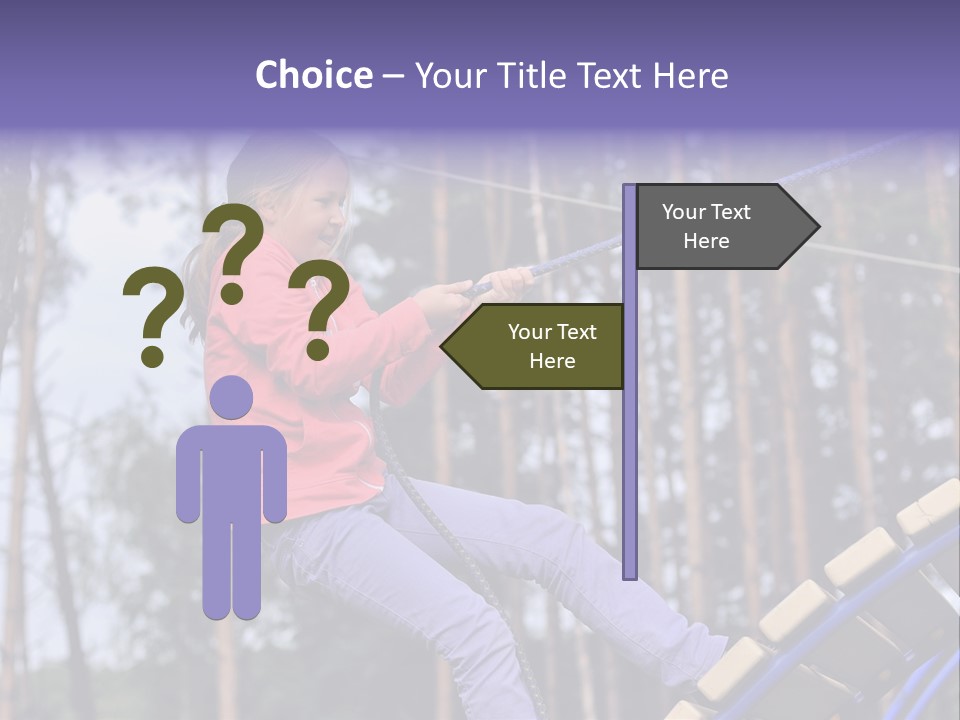 A Little Girl On A Rope In A Park PowerPoint Template