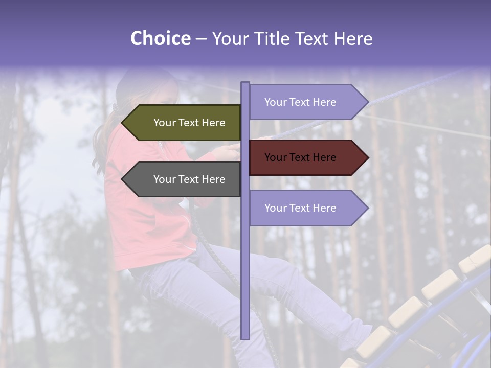A Little Girl On A Rope In A Park PowerPoint Template