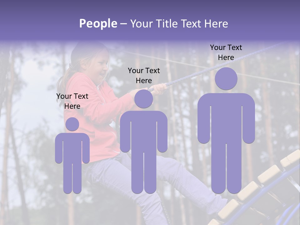 A Little Girl On A Rope In A Park PowerPoint Template