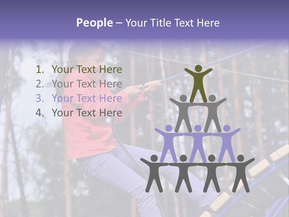 A Little Girl On A Rope In A Park PowerPoint Template