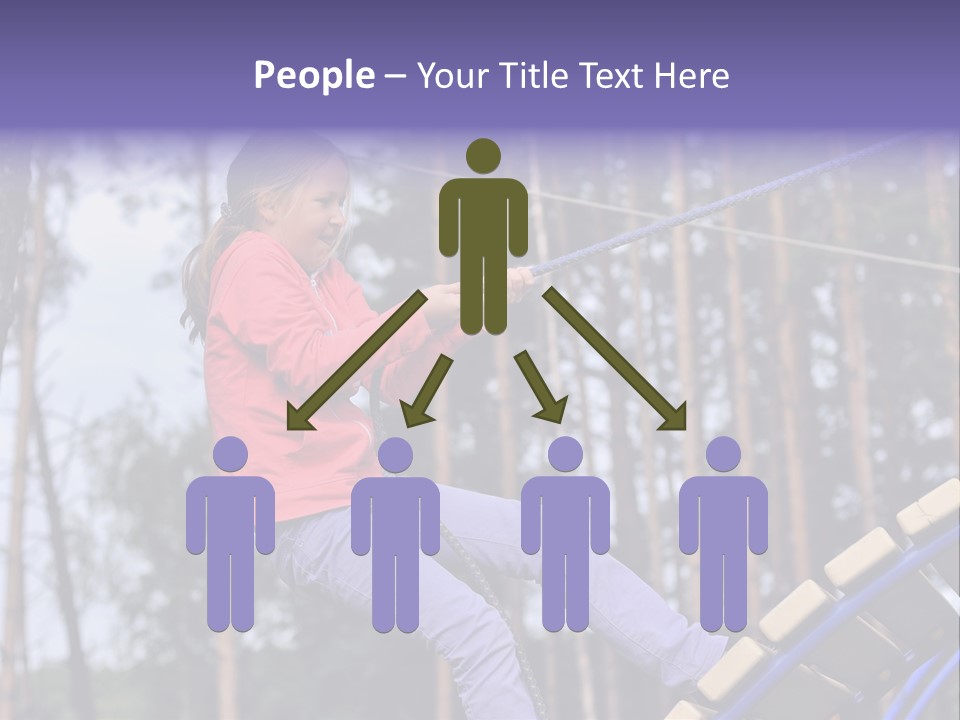 A Little Girl On A Rope In A Park PowerPoint Template