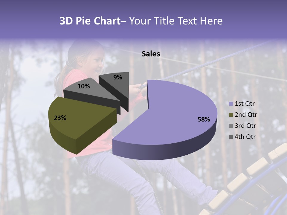 A Little Girl On A Rope In A Park PowerPoint Template