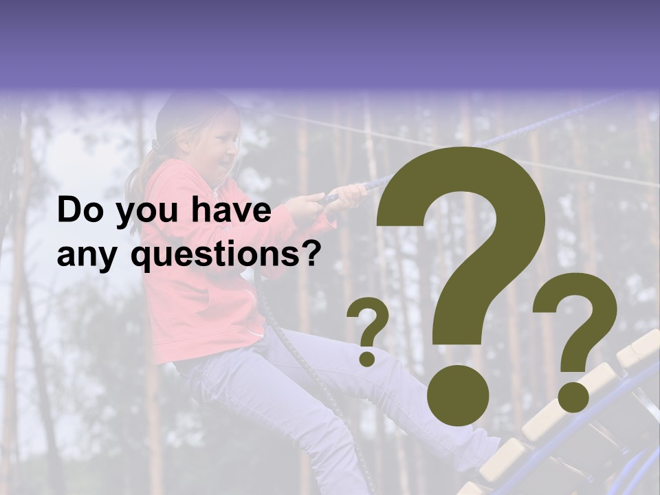 A Little Girl On A Rope In A Park PowerPoint Template