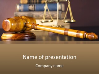 A Wooden Gaven Sitting On Top Of A Table Next To Books PowerPoint Template