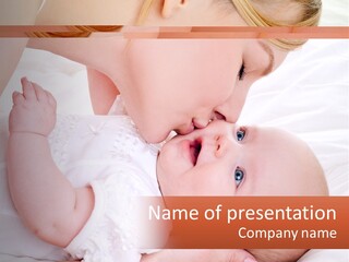 A Woman Kissing A Baby On The Cheek PowerPoint Template