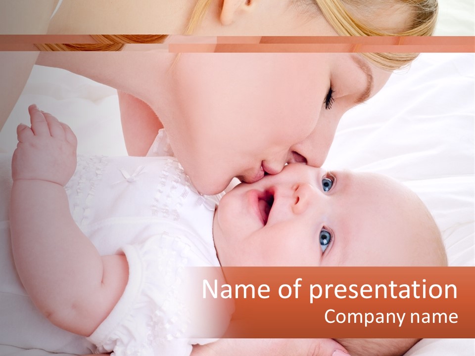 A Woman Kissing A Baby On The Cheek PowerPoint Template