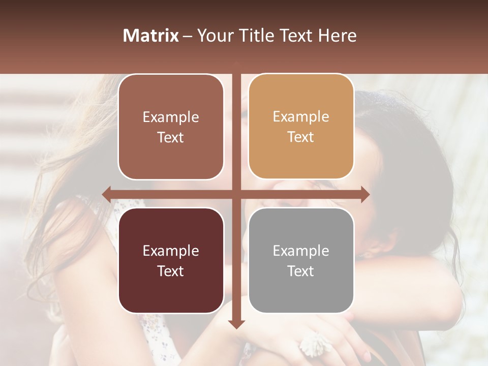 A Couple Of Women Hugging Each Other In Front Of A Brick Wall PowerPoint Template