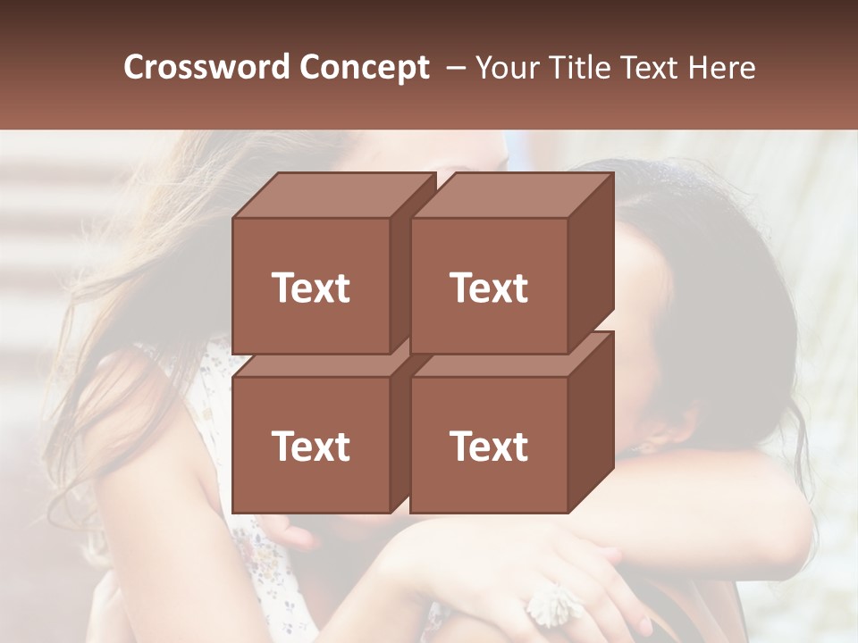 A Couple Of Women Hugging Each Other In Front Of A Brick Wall PowerPoint Template