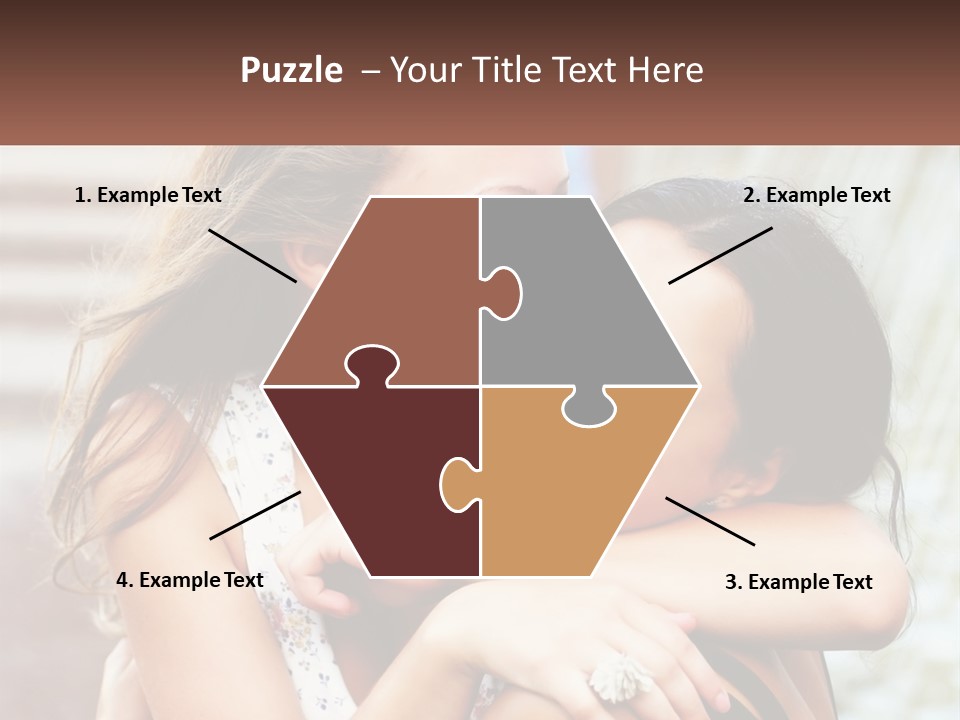 A Couple Of Women Hugging Each Other In Front Of A Brick Wall PowerPoint Template