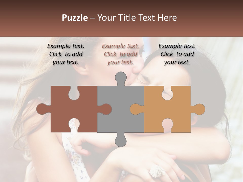A Couple Of Women Hugging Each Other In Front Of A Brick Wall PowerPoint Template